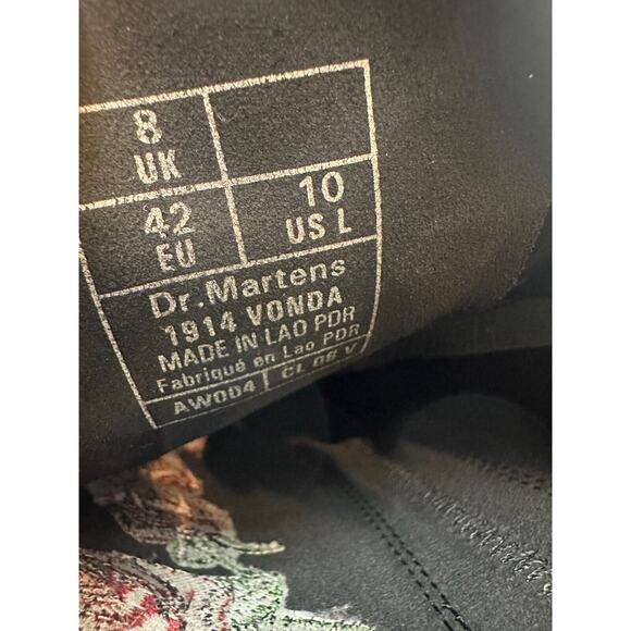 *Flawed Doc Dr. Marten 1914 Vonda Leather Lace up Embroidered Rose Boots US 10 - Picture 14 of 15